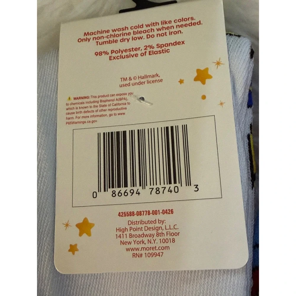 Rainbow Brite Twink 2 Pair Crew Socks Set Womens Shoe Size 6.5-12 New with Tags